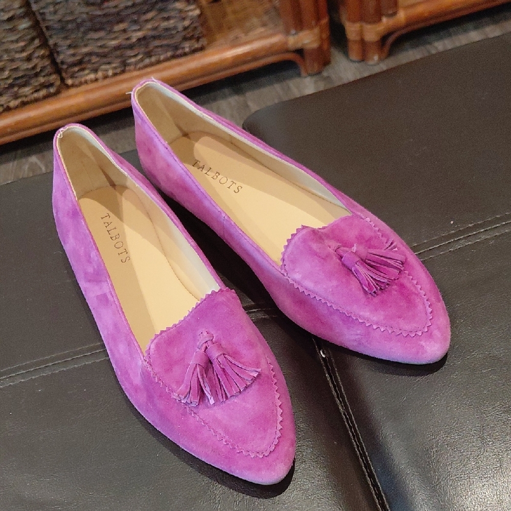 Talbots Pink Suede Tassel Loafers